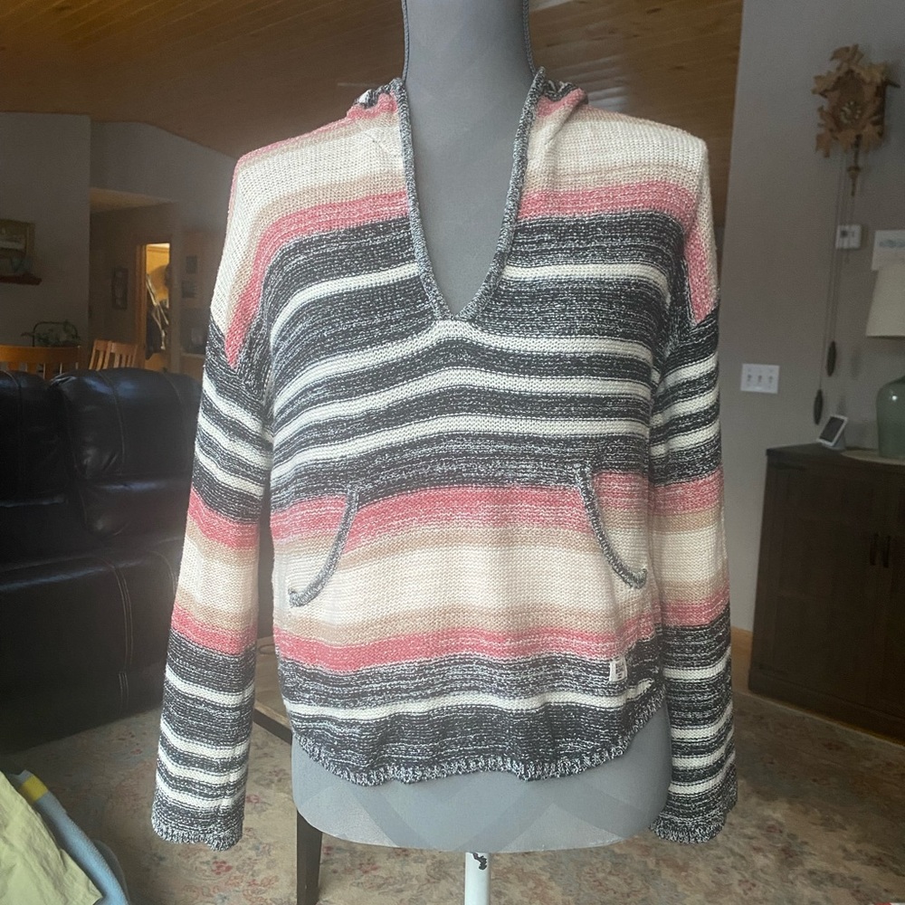 Billabong striped sweater with hood.